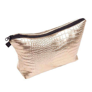 DeeTrade purse Gold Croco Skin Cosmetic Bag