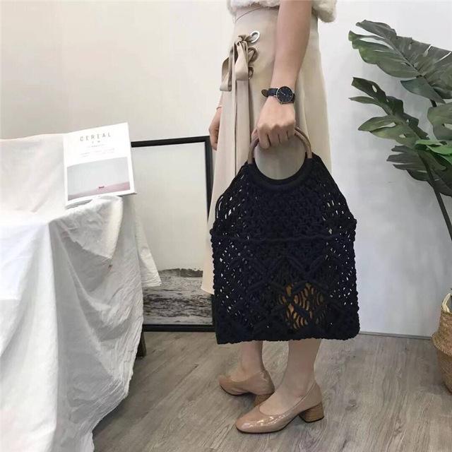 DeeTrade Womens Handbag Macrame Tote Net Bag (3 colors)
