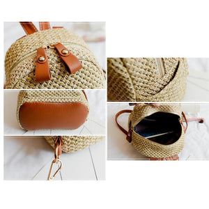 DeeTrade Womens Handbag Straw Mini Backpack (3 colors)