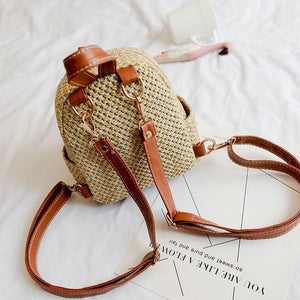 DeeTrade Womens Handbag Straw Mini Backpack (3 colors)